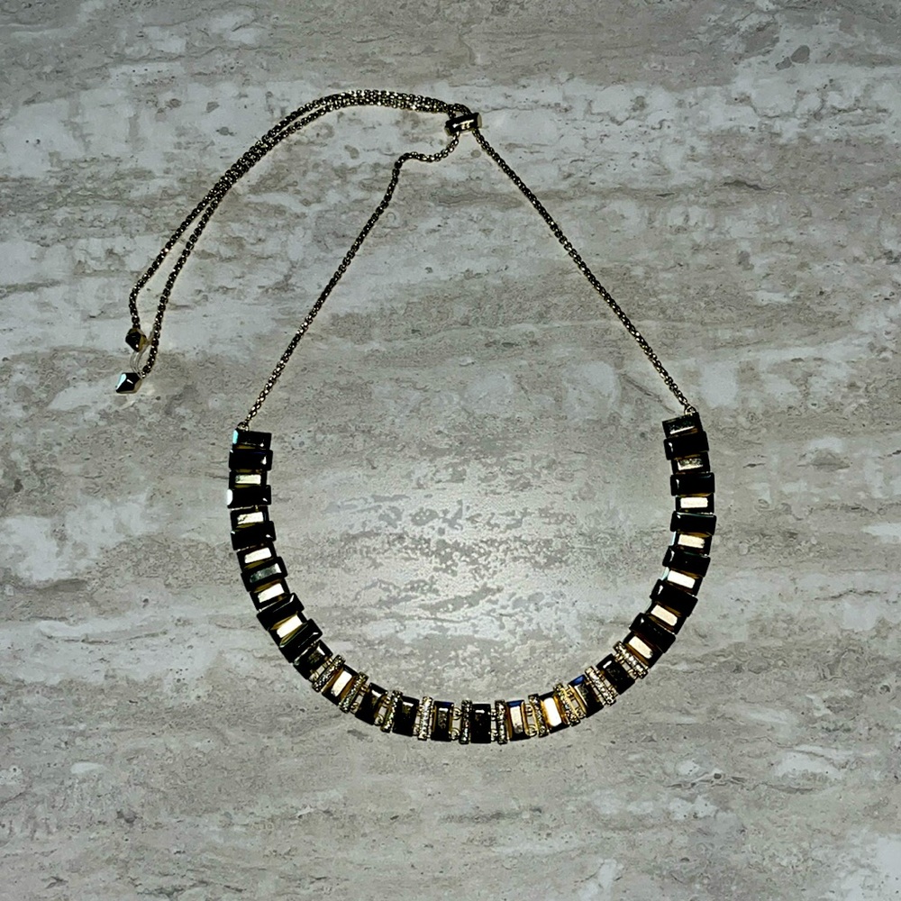 Kendra Scott gold with jewel embellishment choker necklace, adjustable length